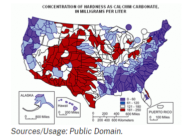 United States Water Hardness Map